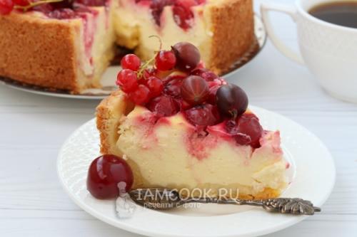 Тертый пирог с творогом и вишней. Песочный пирог с творогом и вишней