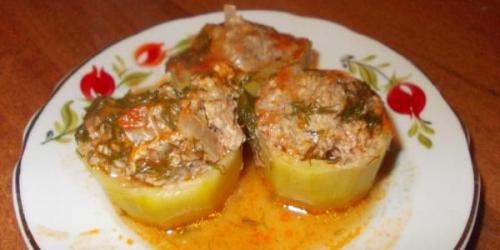 Фаршированные Кабачки. 7. Тушёные фаршированные кабачки