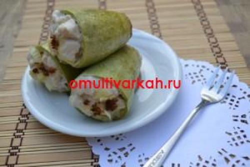 Кабачки фаршированные курицей в мультиварке. Меню