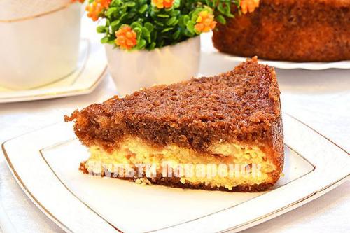 Шоколадно-творожный пирог в мультиварке