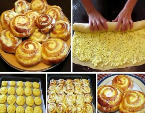 Творожные завитушки в сметанной заливке…