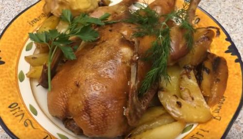 Утка с яблоками и апельсинами в утятнице. Рецепт утки, фаршированной яблоками с картошкой