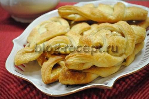 Рецепты из слоёного теста с яблоками. Ингредиенты: