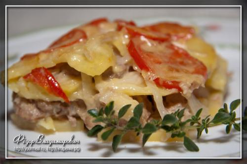 Чем заменить майонез в мясе по-французски. Мясо по-французски. Без майонеза.