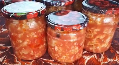 Салаты на зиму из капусты. Вкусный зимний салат из цветной капусты и помидоров с болгарским перцем