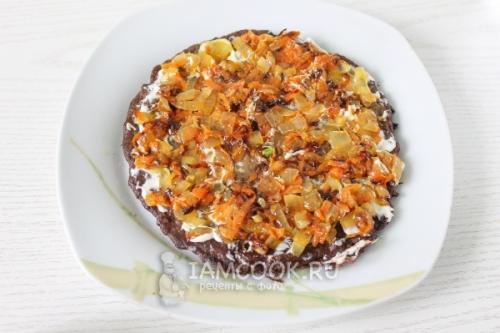 Печёночный торт из свиной печени рецепт. Печеночный торт из свиной печени