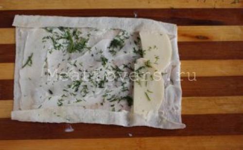ЛАВАШ с сыром и зеленью на мангале рецепт. Как приготовить хрустящие конвертики из лаваша с нежной сырной начинкой