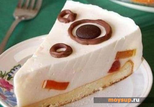 Торт фруктовый желейный бисквит и сметана. Вкусный и легкий десерт