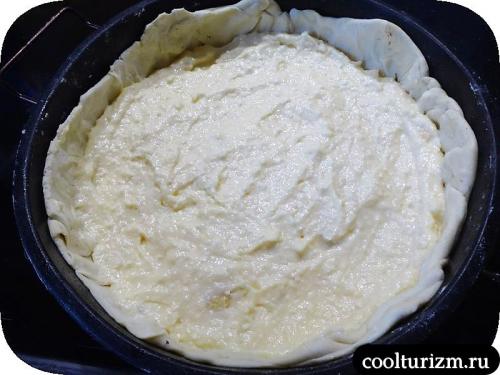 Творожно-лимонный пирог из слоеного теста. Творожный пирог из слоеного теста. Творог и лимон.