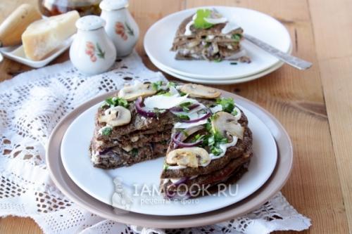 Торт печеночный с грибами рецепт. Печеночный торт с грибами