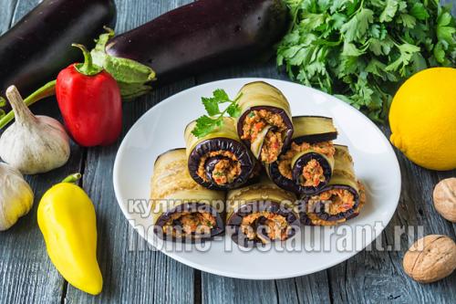 Рулетики из баклажанов. Рулетики из баклажанов с разными начинками