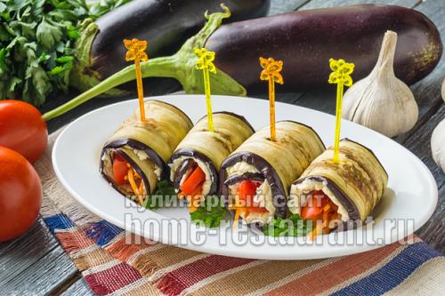 Рулетики из баклажанов. Рулетики из баклажанов с разными начинками
