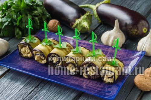 Рулетики из баклажанов. Рулетики из баклажанов с разными начинками