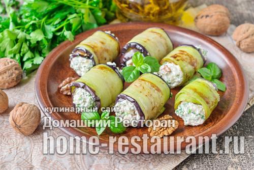 Рулетики из баклажанов. Рулетики из баклажанов с разными начинками