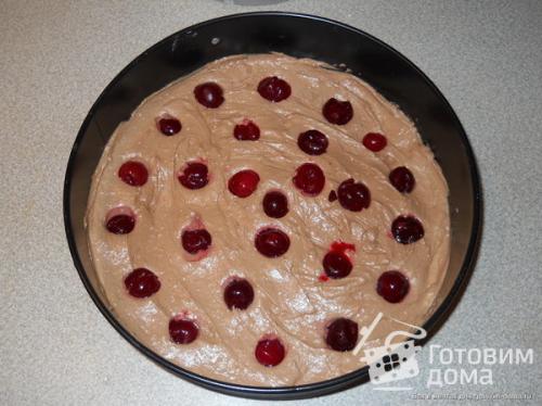 Творожно-шоколадный торт с вишней!