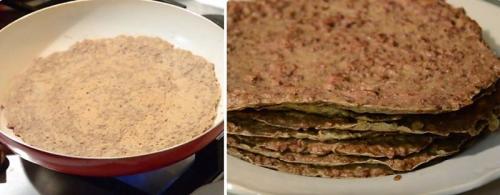 Закусочный печеночный торт из свиной печени с чесноком (рецепт без молока)