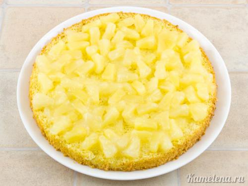 Воздушный торт с ананасами. Приготовление:
