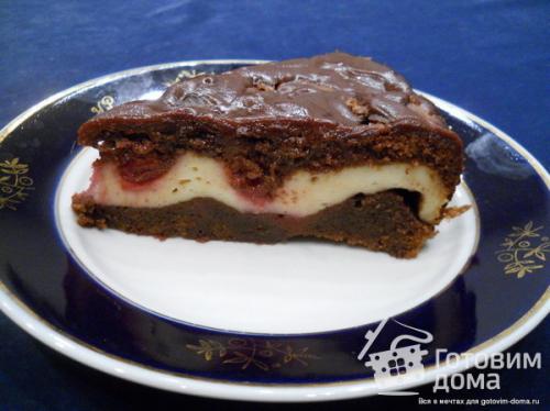 Творожно-шоколадный торт с вишней!