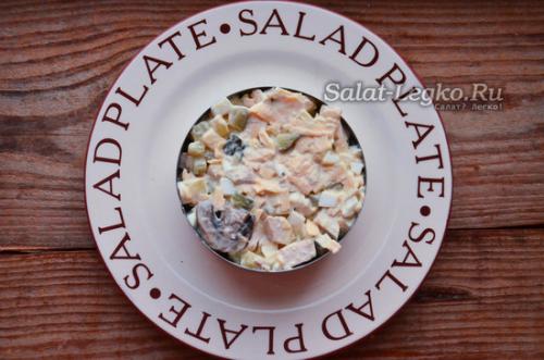 Салат сытый гость пошаговый рецепт. Салат "Сытый гость" с курицей и грецкими орехами