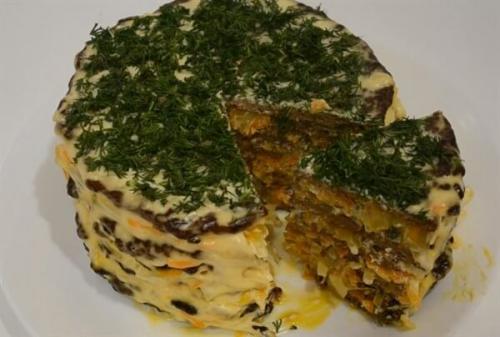 Печёночный торт из говяжьей печени рецепт. Классический рецепт печеночного говяжьего торта с 1 яйцом