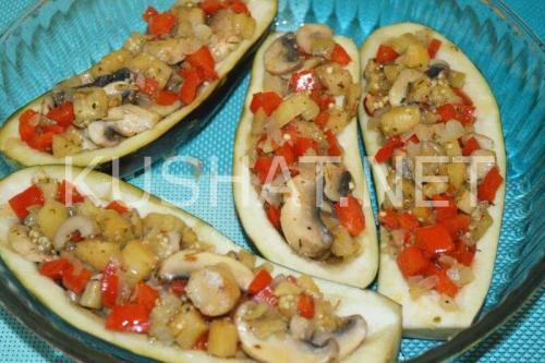 Баклажаны, фаршированные грибами. Пошаговый рецепт с фото