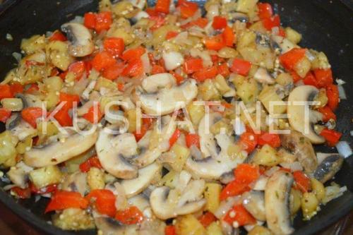 Баклажаны, фаршированные грибами. Пошаговый рецепт с фото