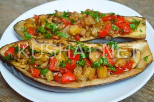 Баклажаны, фаршированные грибами. Пошаговый рецепт с фото