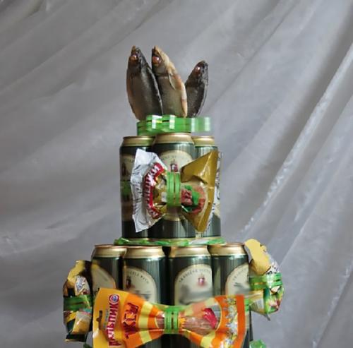 Торт Мужской из пива. Торт из пива и рыбы