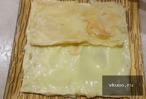 Торт с слоеного теста с заварным кремом. Торт Наполеон из слоеного теста с заварным кремом
