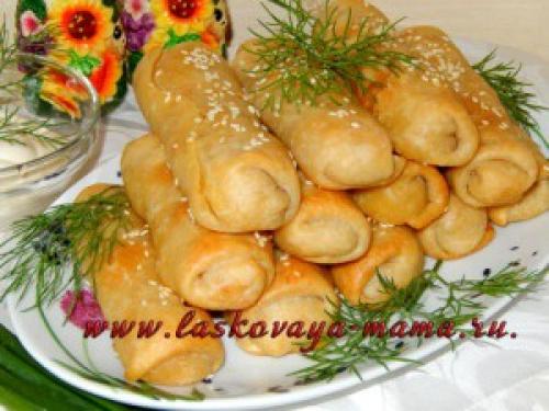 Люда изикук ТРУБОЧКИ с капустой. Пирожки с капустой трубочки