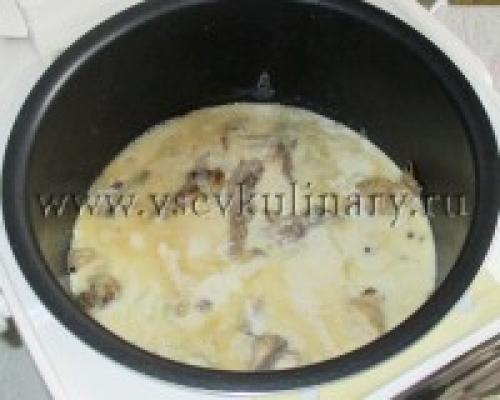 Куриная грудка в чесночно сметанном соусе в мультиварке. Куриная грудка в сметане в мультиварке