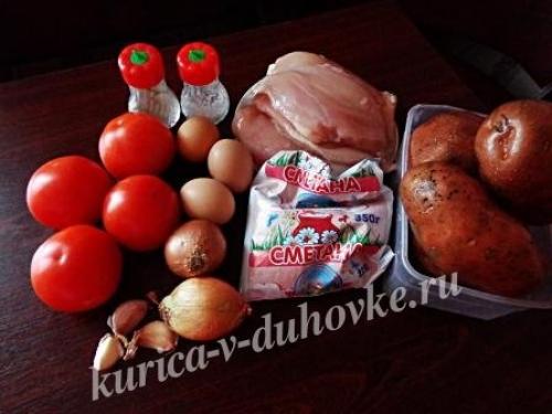 Куриное филе в духовке под картофельной шубой в духовке. Курица, запеченная под тертым картофелем в духовке