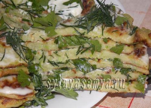 Торт из кабачковых блинчиков