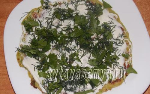 Торт из кабачковых блинчиков