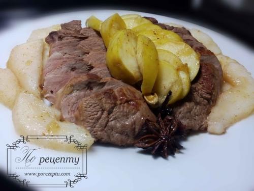 Филе утки с яблоками. Утиная грудка на сковороде: утиное филе с яблоками и грушами