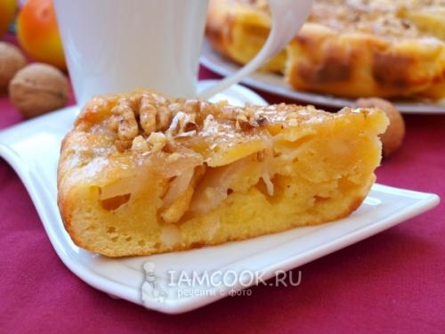 Пирог заливной с яблоками. Заливной пирог с яблоками