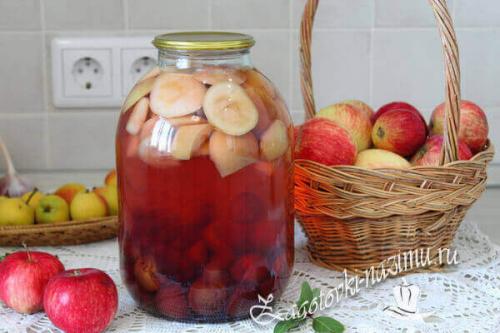 Компот из яблок и слив. Простой рецепт компота из сливы и яблок на зиму на 3 литровую банку без стерилизации