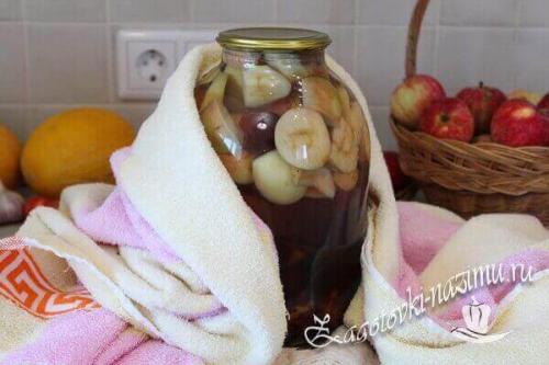Компот из яблок и слив. Простой рецепт компота из сливы и яблок на зиму на 3 литровую банку без стерилизации