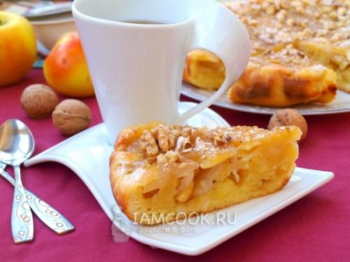 Пирог заливной с яблоками. Заливной пирог с яблоками