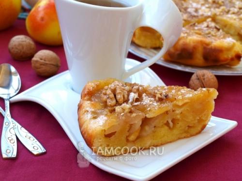 Пирог заливной с яблоками. Заливной пирог с яблоками