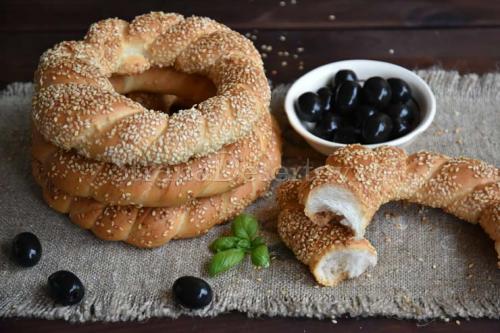 Симиты турецкие бублики с кунжутом рецепт. Турецкие бублики симиты с кунжутом