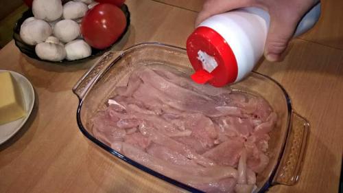 Запеканка с куриным филе с грибами и. Запеканка с куриным филе и грибами