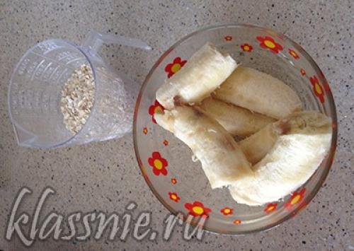 Диетическое овсяное печенье с бананом. Печенье из овсяных хлопьев и банана