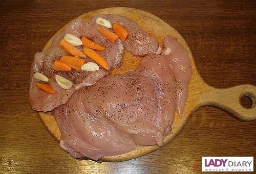 Буженина из куриного филе в микроволновке. 