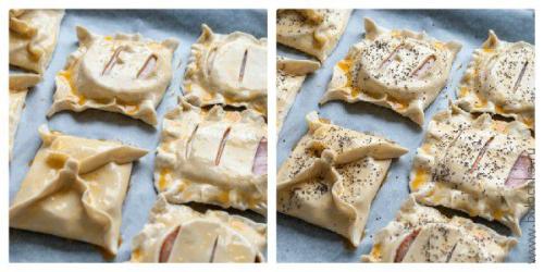 Слоеное тесто ветчина с сыром. Слойки с ветчиной и сыром из слоёного теста