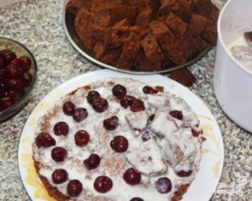 Домашний торт с вишней