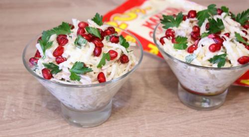 Салат зимний сон с гранатом. Салат "Зимняя сказка"