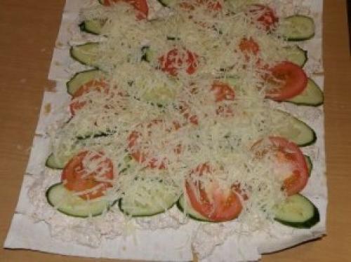 Лаваш с курицей и сыром