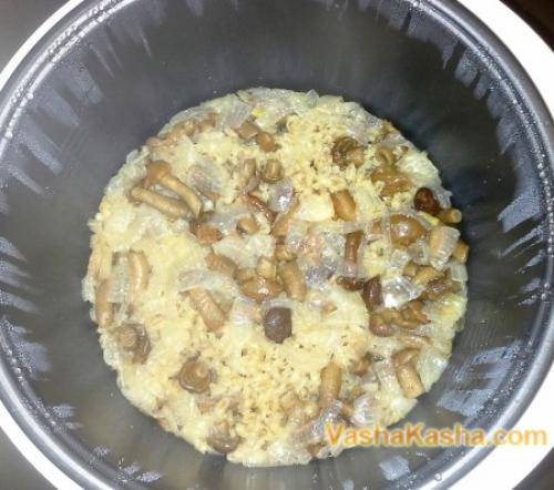 Перловка с грибами в мультиварке. Приготовление