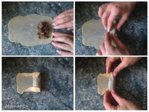 Пирожки с мясом тонкое тесто. 
